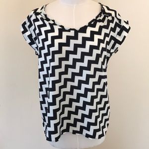 Black and White Chevron Blouse